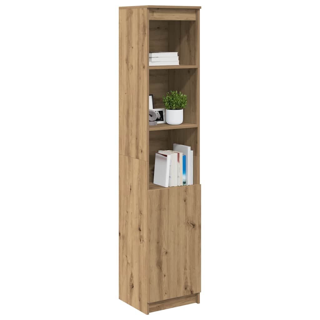 Buffet haut chêne artisanal 37,5x35x180 cm bois d'ingénierie - XIOS