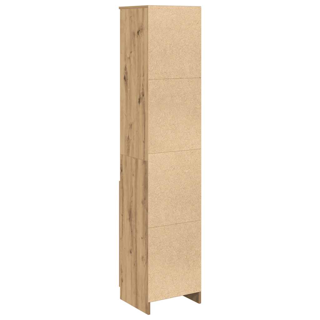 Buffet haut chêne artisanal 37,5x35x180 cm bois d'ingénierie - XIOS
