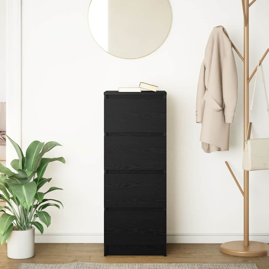 Buffet chêne noir 37,5x35x99 cm bois d'ingénierie - XIOS