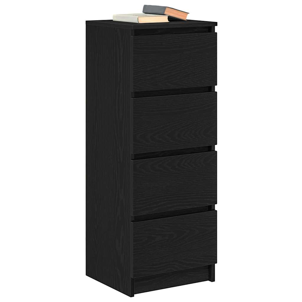 Buffet chêne noir 37,5x35x99 cm bois d'ingénierie - XIOS