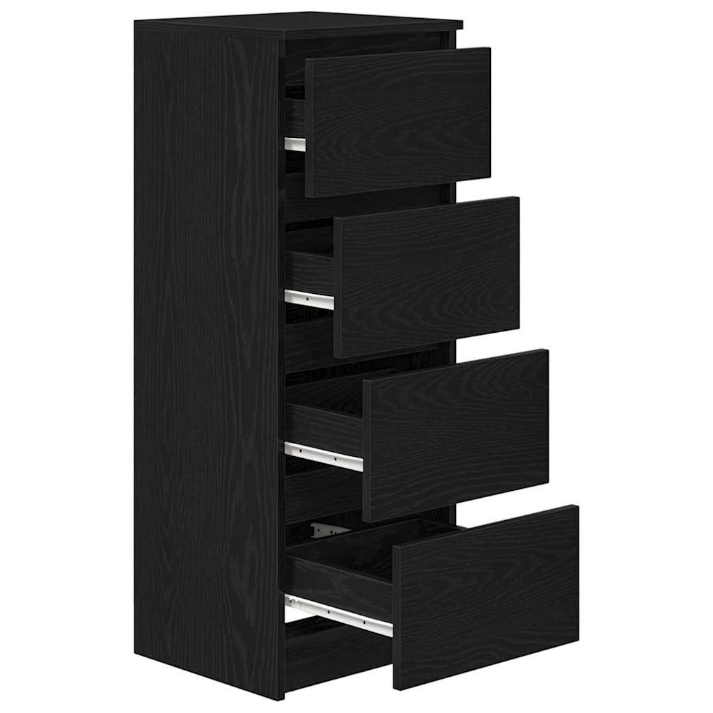 Buffet chêne noir 37,5x35x99 cm bois d'ingénierie - XIOS