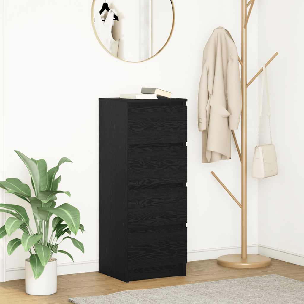 Buffet chêne noir 37,5x35x99 cm bois d'ingénierie - XIOS