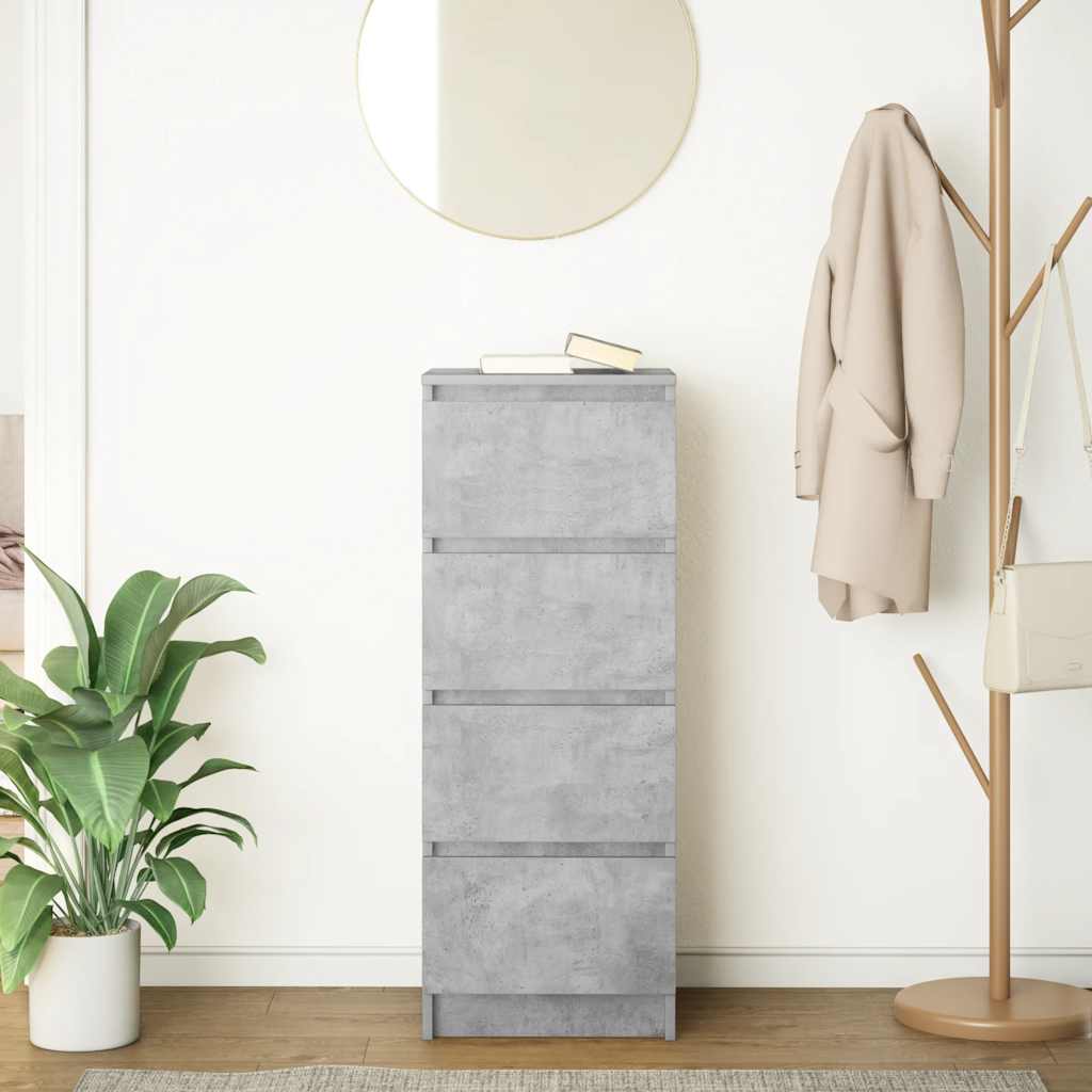 Buffet gris béton 37,5x35x99 cm bois d'ingénierie - XIOS