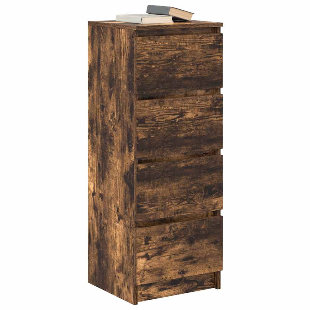 Buffet chêne fumé 37,5x35x99 cm bois d'ingénierie - XIOS