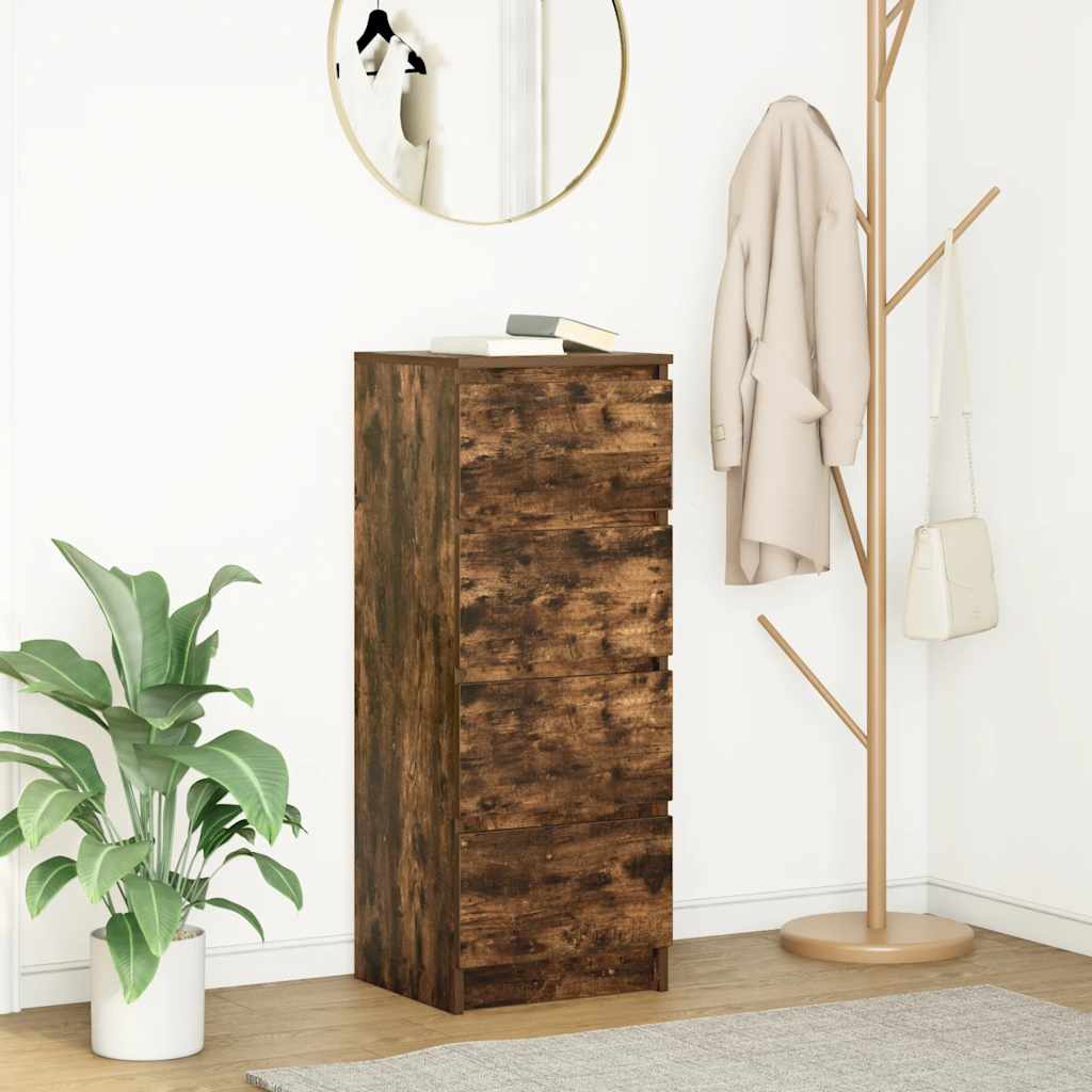 Buffet chêne fumé 37,5x35x99 cm bois d'ingénierie - XIOS