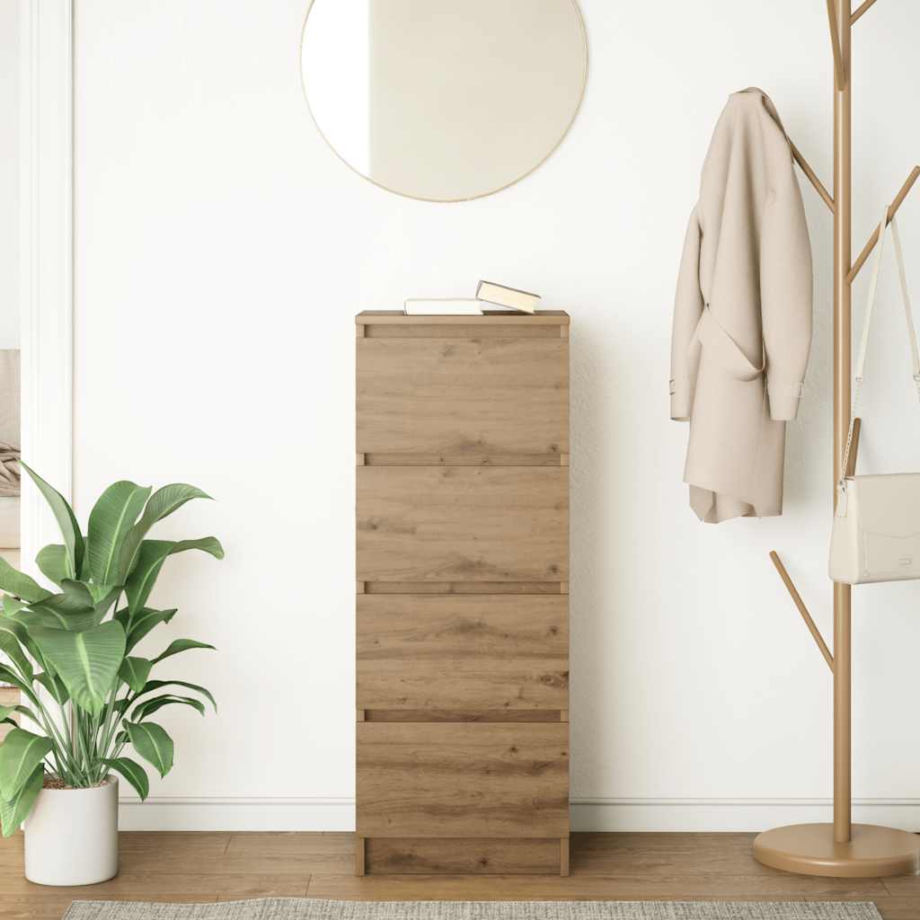 Buffet chêne artisanal 37,5x35x99 cm bois d'ingénierie - XIOS