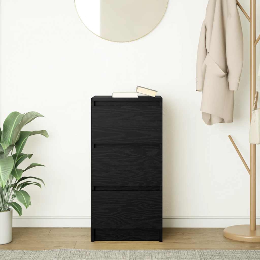 Buffet chêne noir 37,5x35x76 cm bois d'ingénierie - XIOS