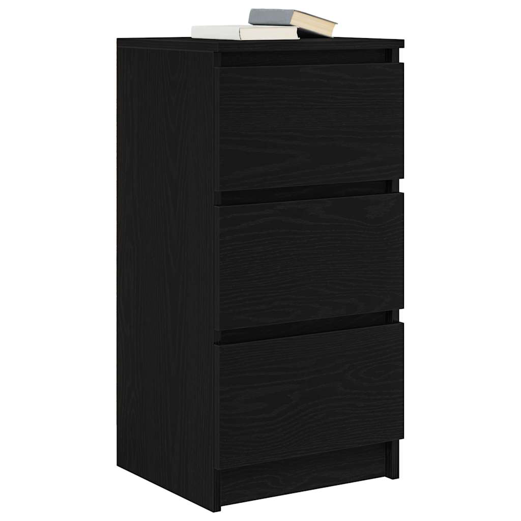 Buffet chêne noir 37,5x35x76 cm bois d'ingénierie - XIOS