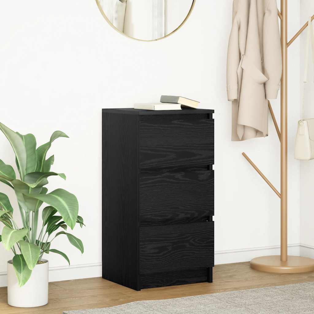Buffet chêne noir 37,5x35x76 cm bois d'ingénierie - XIOS