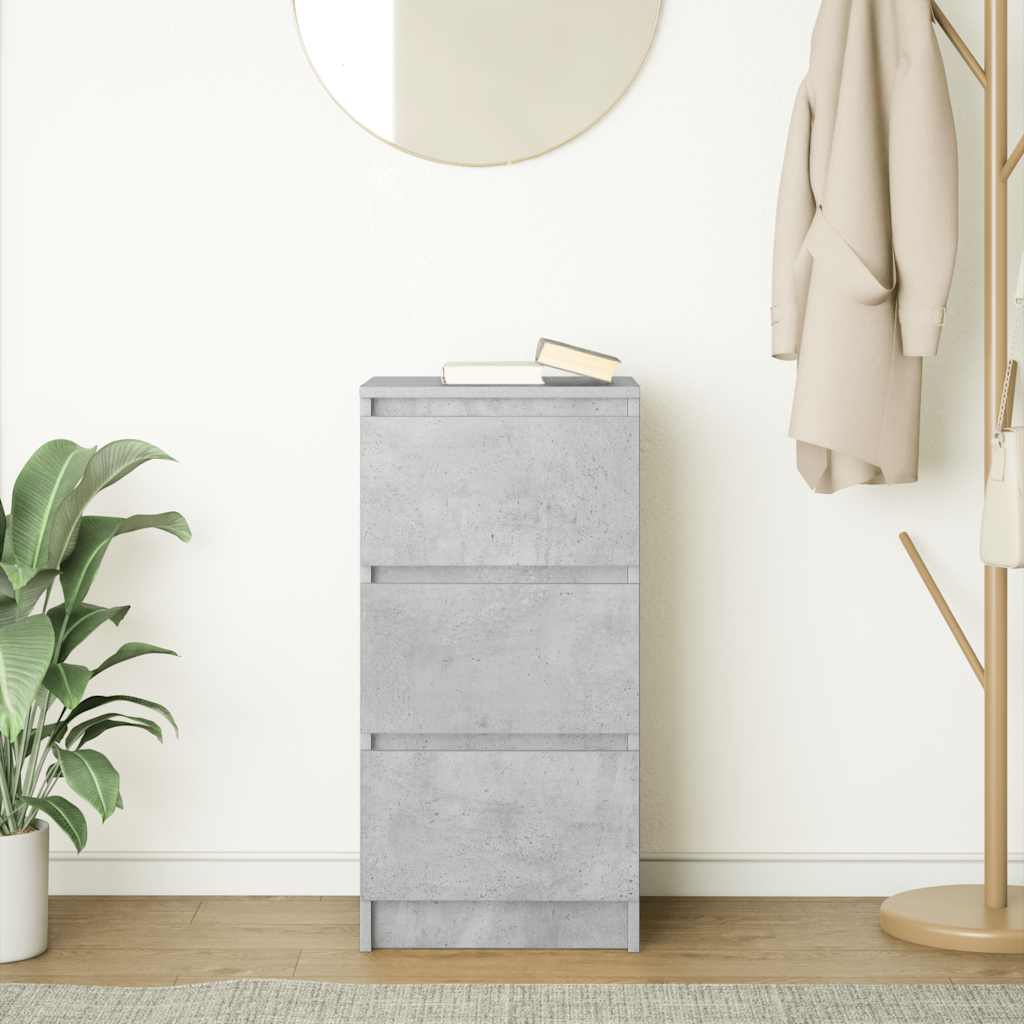 Buffet gris béton 37,5x35x76 cm bois d'ingénierie - XIOS