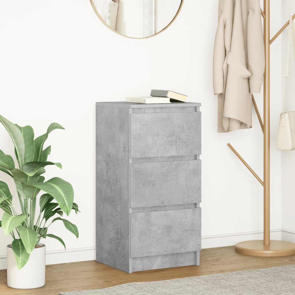 Buffet gris béton 37,5x35x76 cm bois d'ingénierie - XIOS
