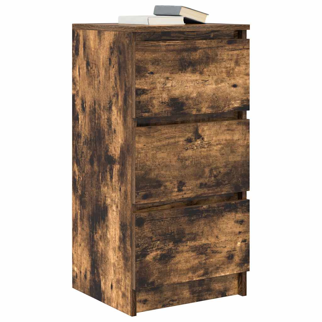 Buffet chêne fumé 37,5x35x76 cm bois d'ingénierie - XIOS
