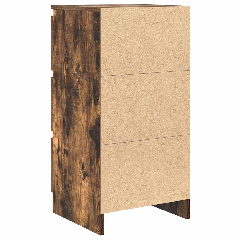 Buffet chêne fumé 37,5x35x76 cm bois d'ingénierie - XIOS