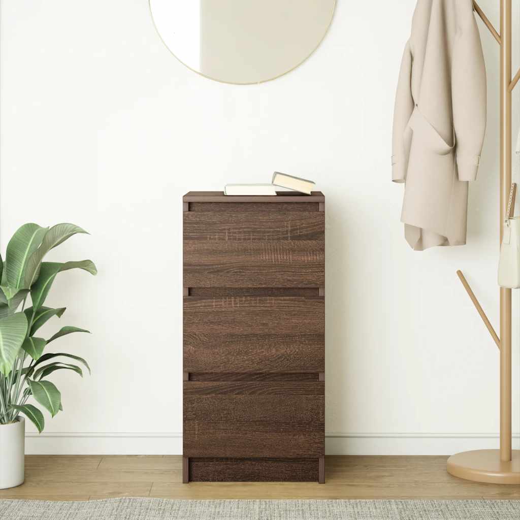 Buffet chêne marron 37,5x35x76 cm bois d'ingénierie - XIOS