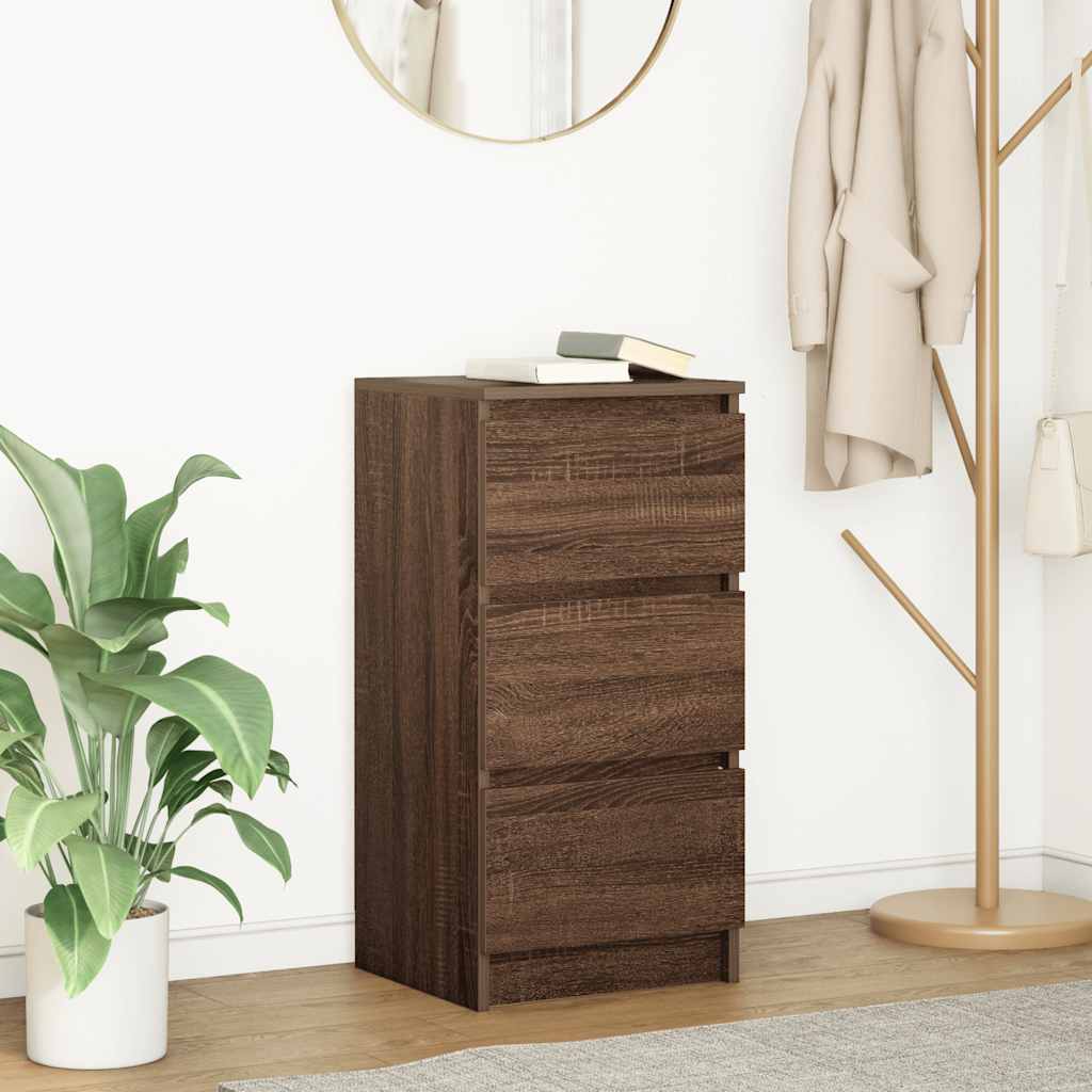 Buffet chêne marron 37,5x35x76 cm bois d'ingénierie - XIOS