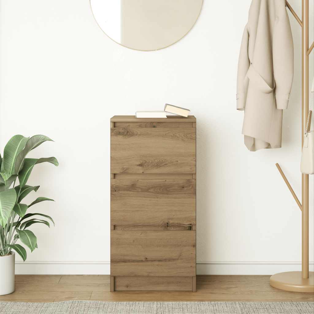 Buffet chêne artisanal 37,5x35x76 cm bois d'ingénierie - XIOS