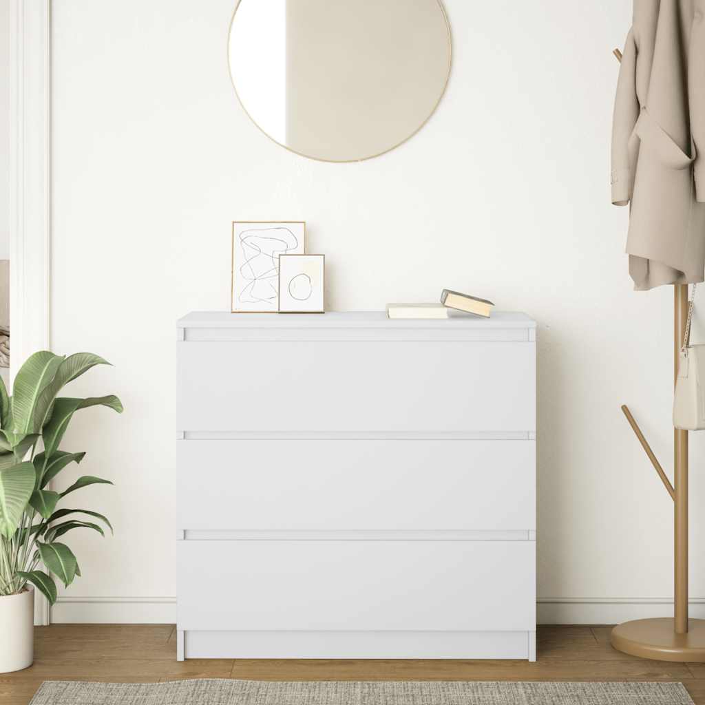 Buffet blanc 80x35x76 cm bois d’ingénierie - XIOS