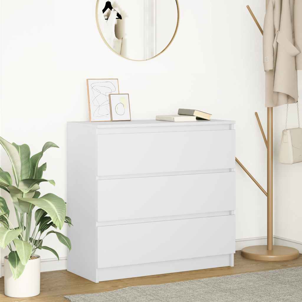 Buffet blanc 80x35x76 cm bois d’ingénierie - XIOS