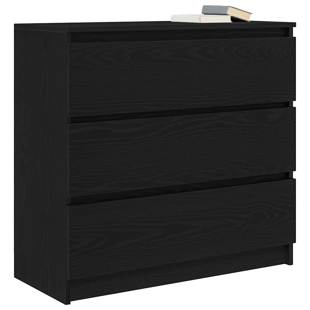 Buffet chêne noir 80x35x76 cm bois d'ingénierie - XIOS