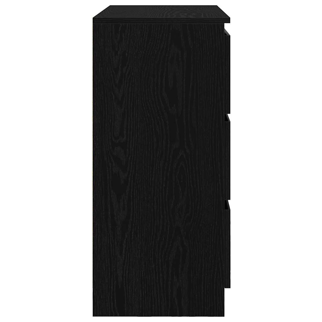 Buffet chêne noir 80x35x76 cm bois d'ingénierie - XIOS
