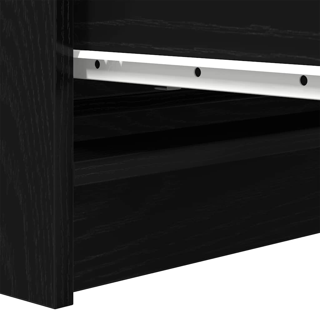 Buffet chêne noir 80x35x76 cm bois d'ingénierie - XIOS