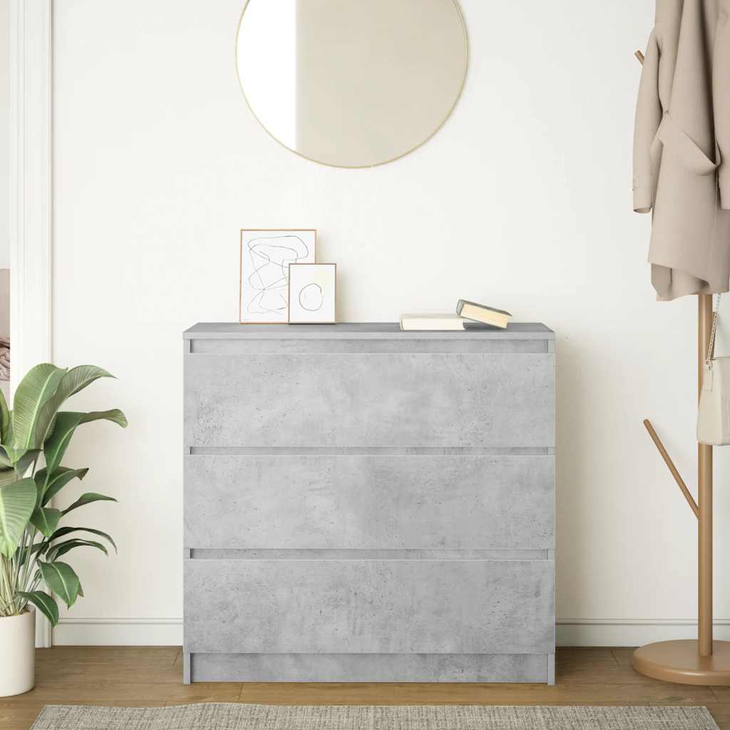 Buffet gris béton 80x35x76 cm bois d'ingénierie - XIOS