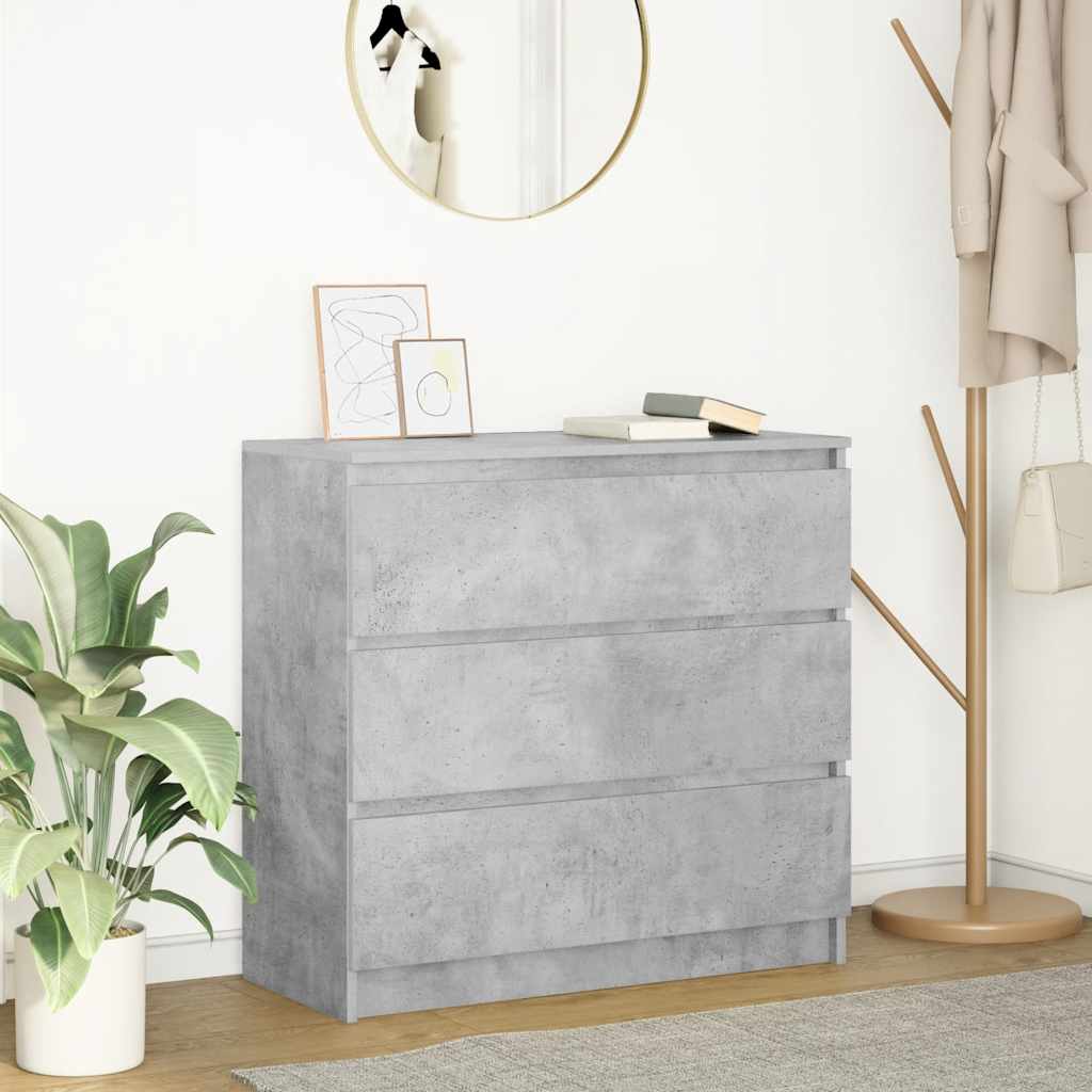 Buffet gris béton 80x35x76 cm bois d'ingénierie - XIOS