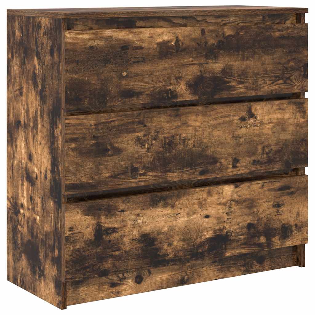 Buffet chêne fumé 80x35x76 cm bois d'ingénierie