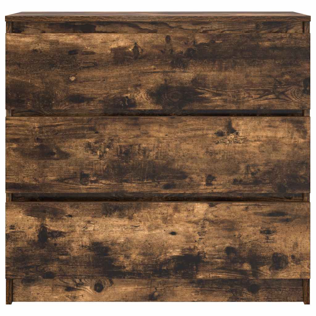 Buffet chêne fumé 80x35x76 cm bois d'ingénierie