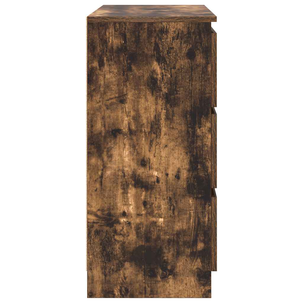 Buffet chêne fumé 80x35x76 cm bois d'ingénierie