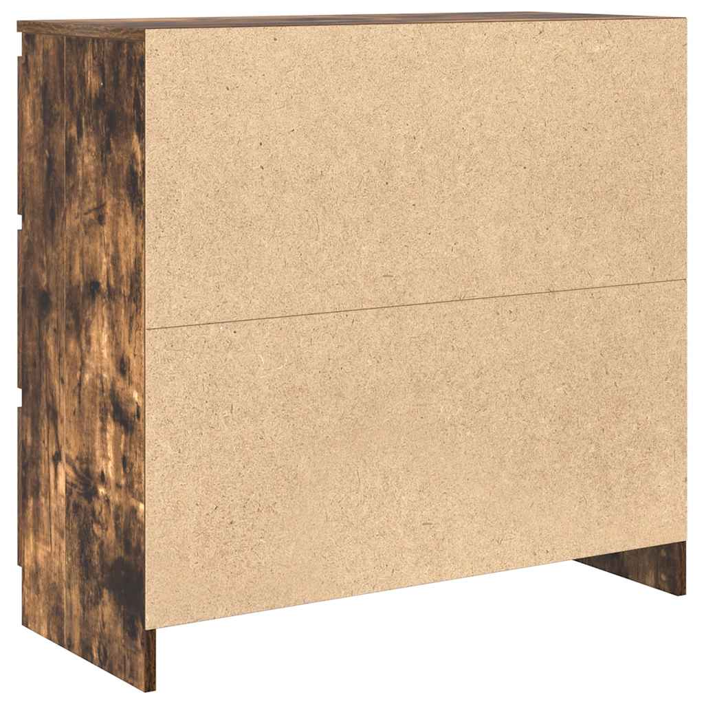 Buffet chêne fumé 80x35x76 cm bois d'ingénierie