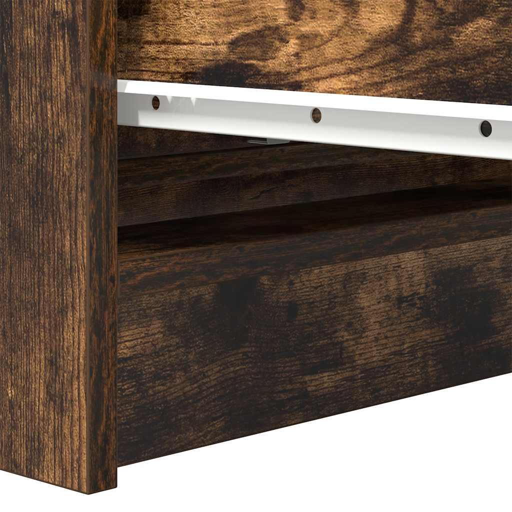Buffet chêne fumé 80x35x76 cm bois d'ingénierie