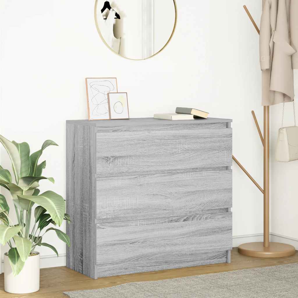 Buffet sonoma gris 80x35x76 cm bois d'ingénierie - XIOS