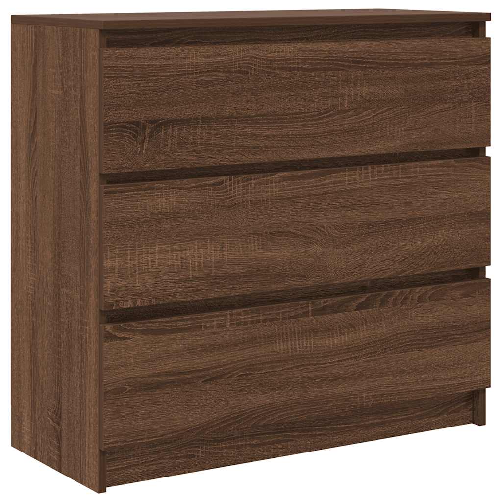 Buffet chêne marron 80x35x76 cm bois d'ingénierie - XIOS