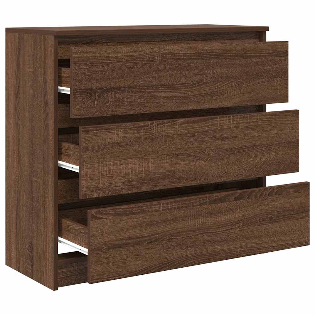 Buffet chêne marron 80x35x76 cm bois d'ingénierie - XIOS