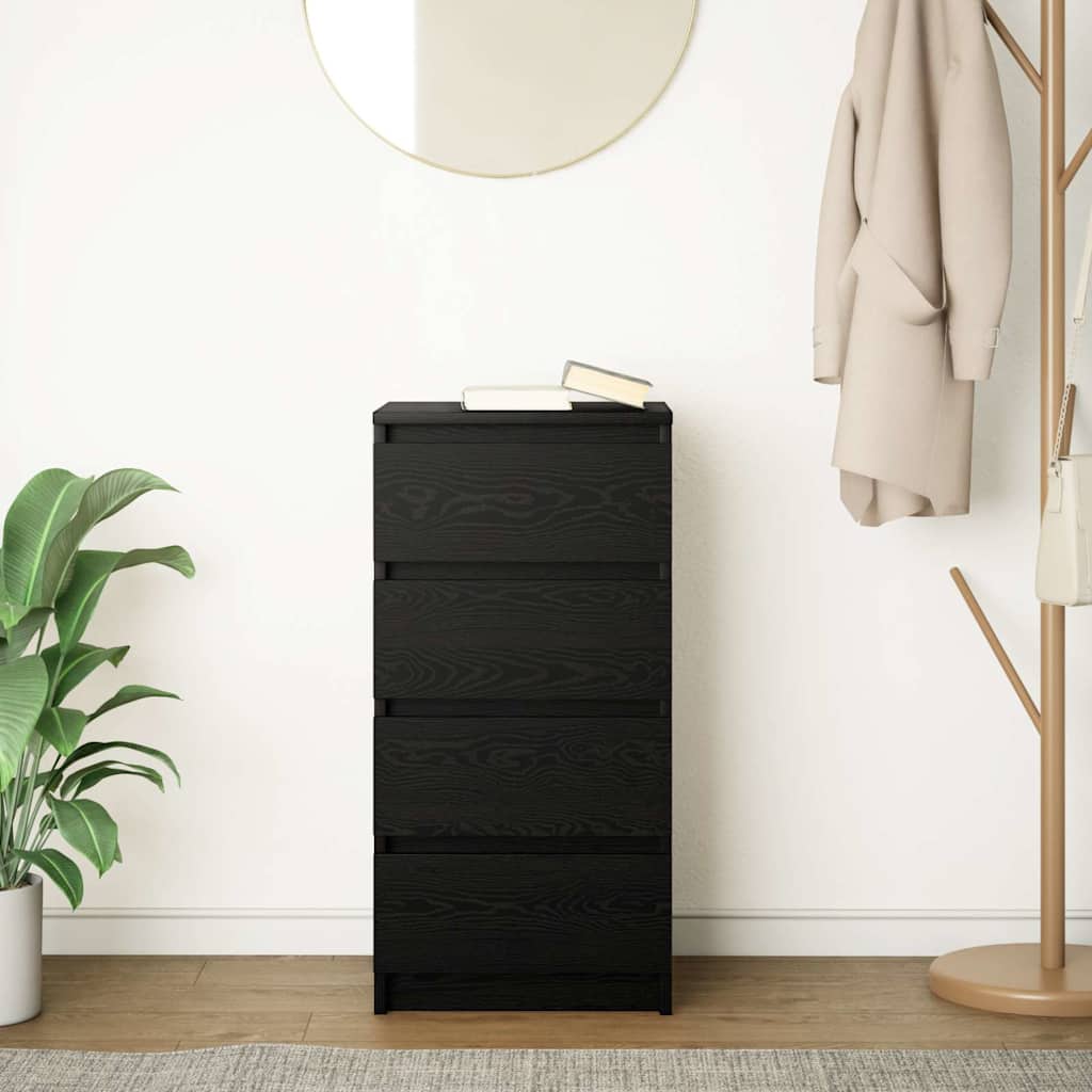 Buffet chêne noir 37,5x35x76 cm bois d'ingénierie - XIOS