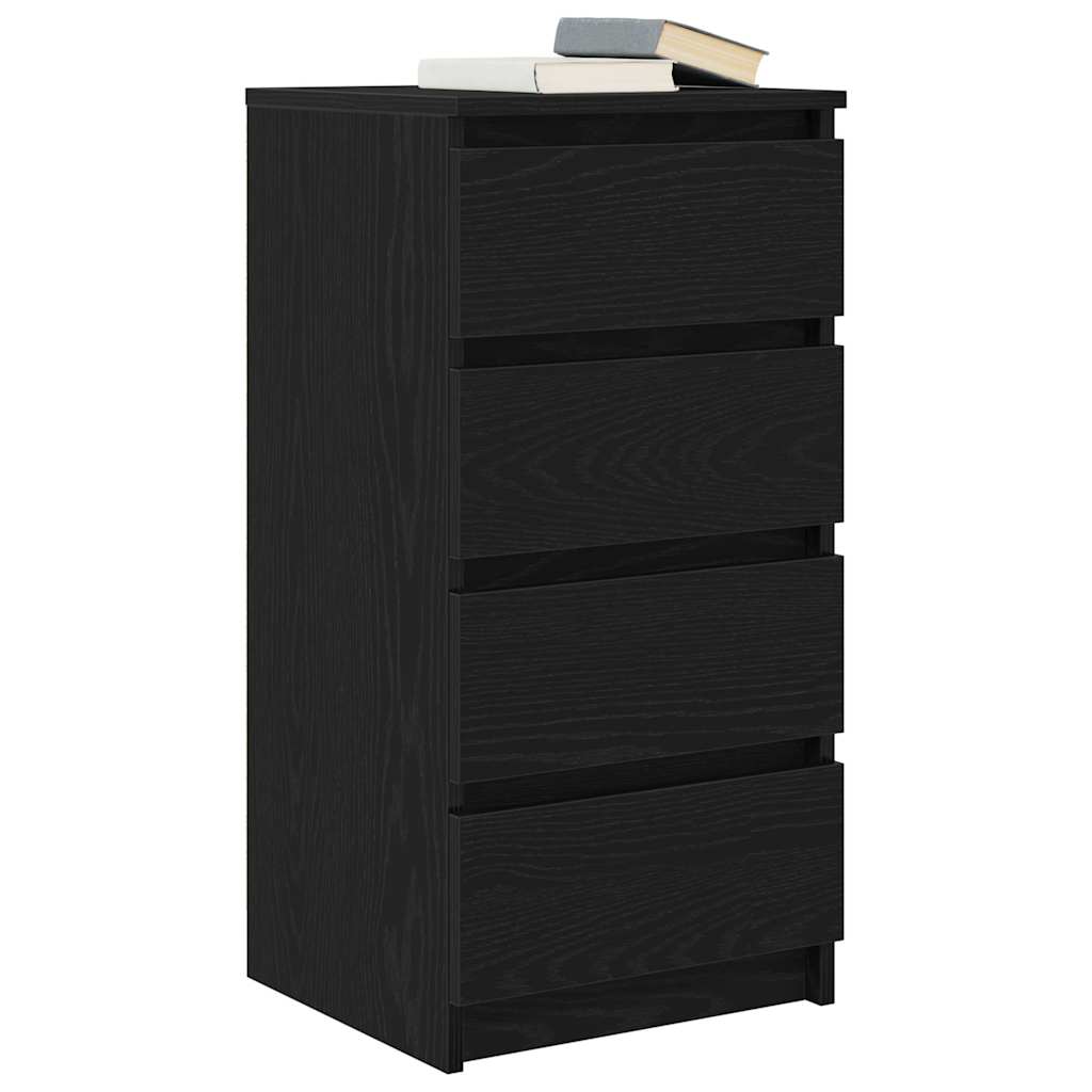 Buffet chêne noir 37,5x35x76 cm bois d'ingénierie - XIOS