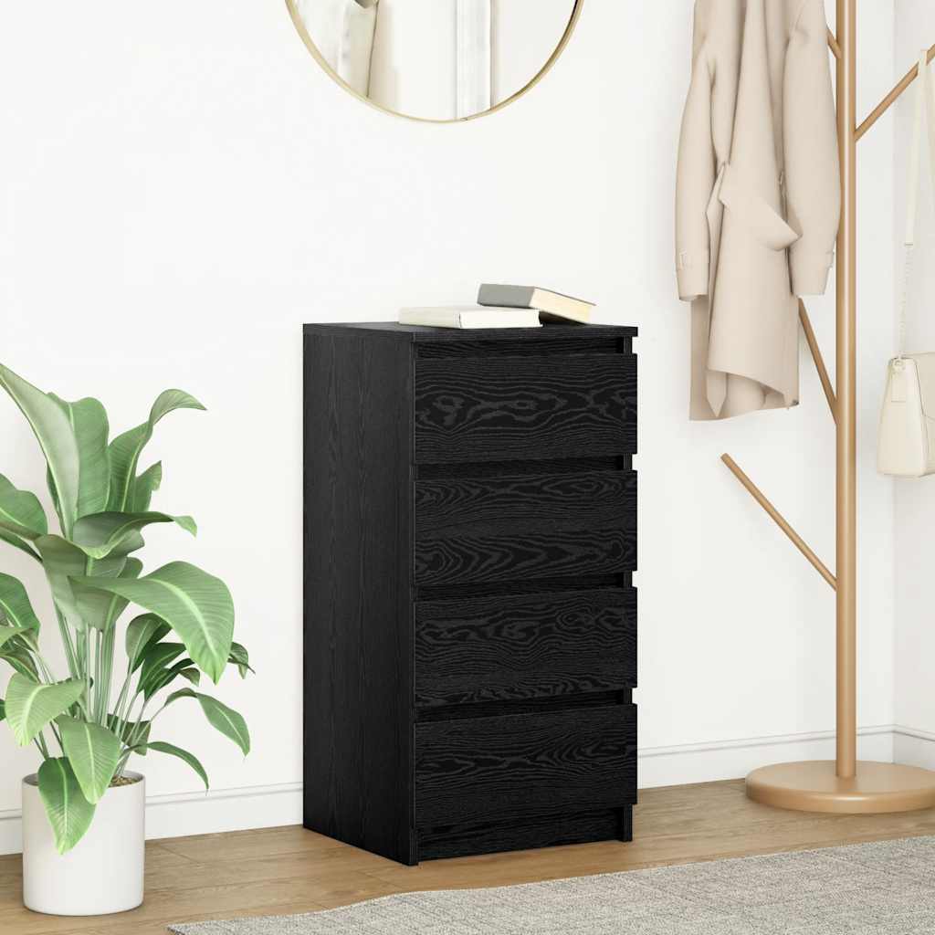 Buffet chêne noir 37,5x35x76 cm bois d'ingénierie - XIOS