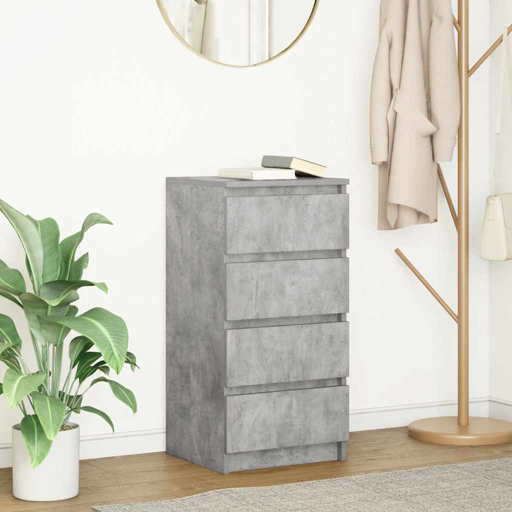 Buffet gris béton 37,5x35x76 cm bois d'ingénierie - XIOS