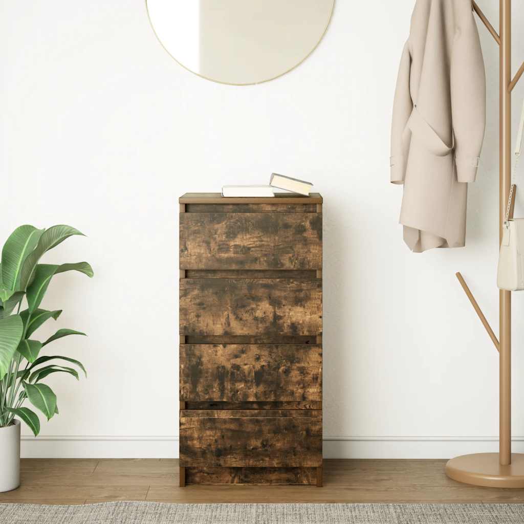 Buffet chêne fumé 37,5x35x76 cm bois d'ingénierie - XIOS