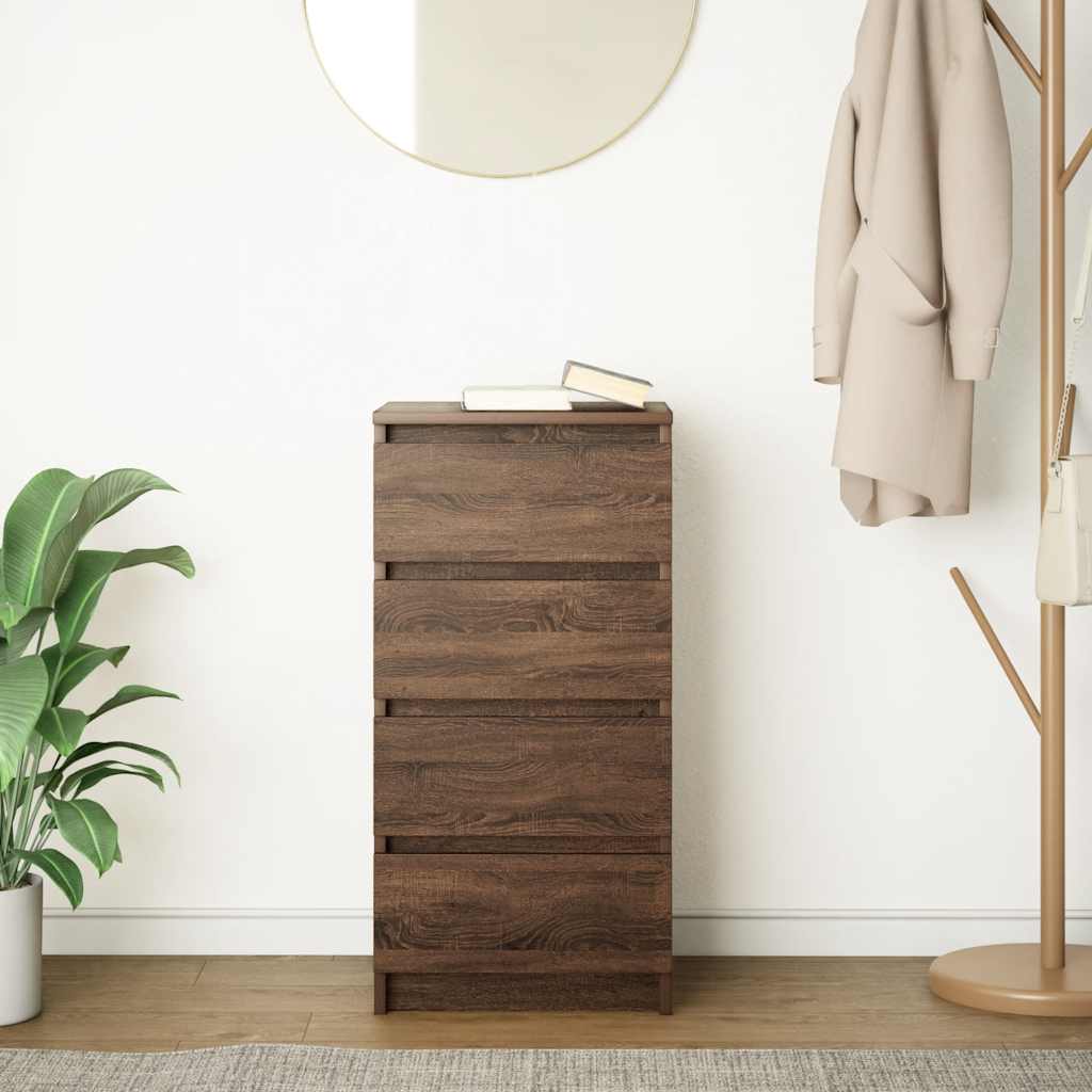 Buffet chêne marron 37,5x35x76 cm bois d'ingénierie - XIOS