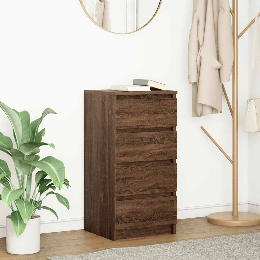 Buffet chêne marron 37,5x35x76 cm bois d'ingénierie - XIOS