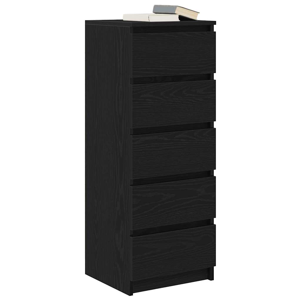 Buffet avec tiroirs chêne noir 37,5x35x99 cm bois d'ingénierie - XIOS