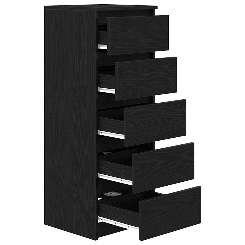Buffet avec tiroirs chêne noir 37,5x35x99 cm bois d'ingénierie - XIOS