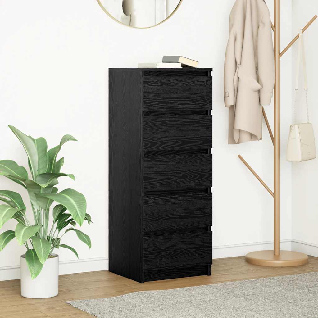 Buffet avec tiroirs chêne noir 37,5x35x99 cm bois d'ingénierie - XIOS