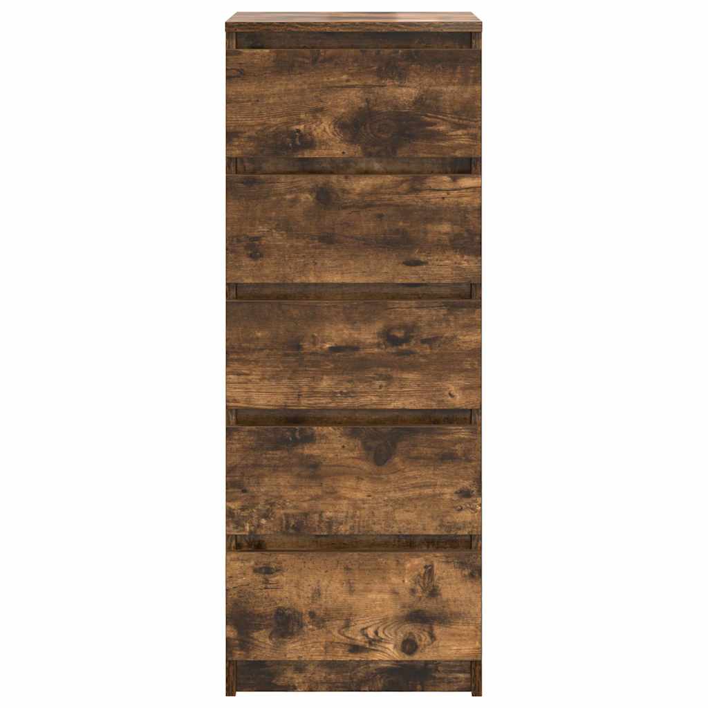 Buffet avec tiroirs chêne fumé 37,5x35x99 cm bois d'ingénierie - XIOS