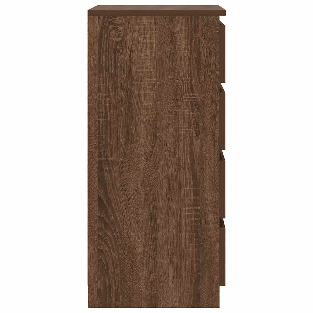 Buffet avec tiroirs chêne marron 37,5x35x99cm bois d'ingénierie - XIOS