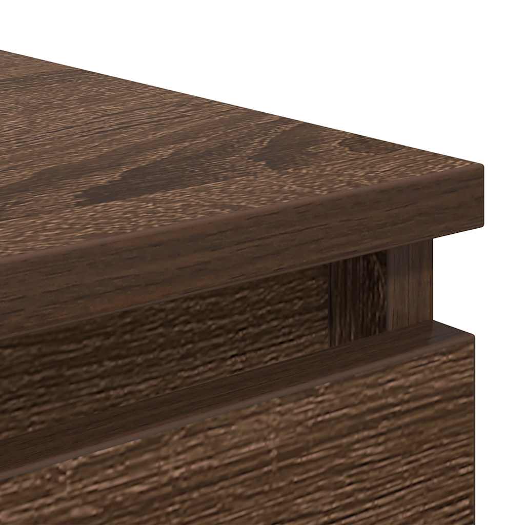 Buffet avec tiroirs chêne marron 37,5x35x99cm bois d'ingénierie - XIOS