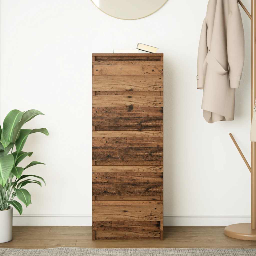 Buffet avec tiroirs vieux bois 37,5x35x99 cm bois d'ingénierie - XIOS