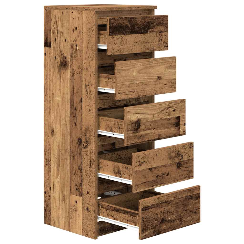 Buffet avec tiroirs vieux bois 37,5x35x99 cm bois d'ingénierie - XIOS